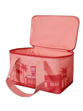 Trader Joe’s Peach Insulated Lunch Tote Bag NWT Cooler Carryall Palm Tree Design